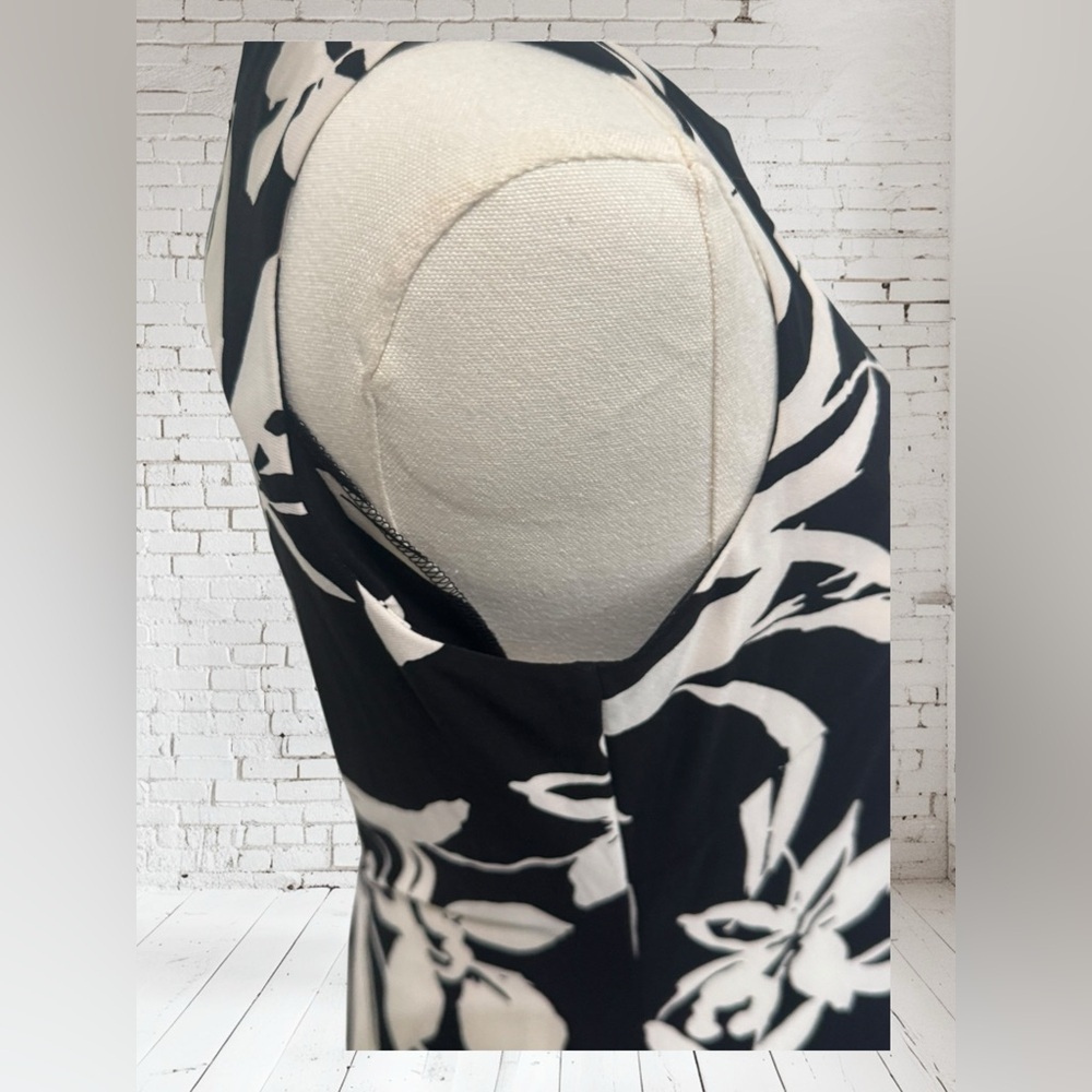 American Living Floral Dress Sz 6 NWOT | Black & Cream + Soft Stretch | Timeless - Picture 6 of 6